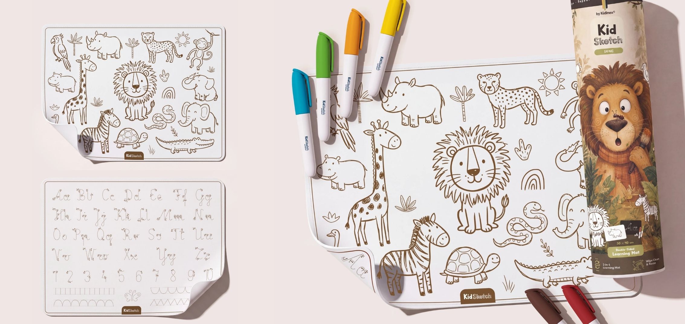 Silikonová podložka na malování a psaní KidSketch Safari